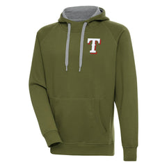 Texas Rangers Antigua Victory Pullover Hoodie - Olive