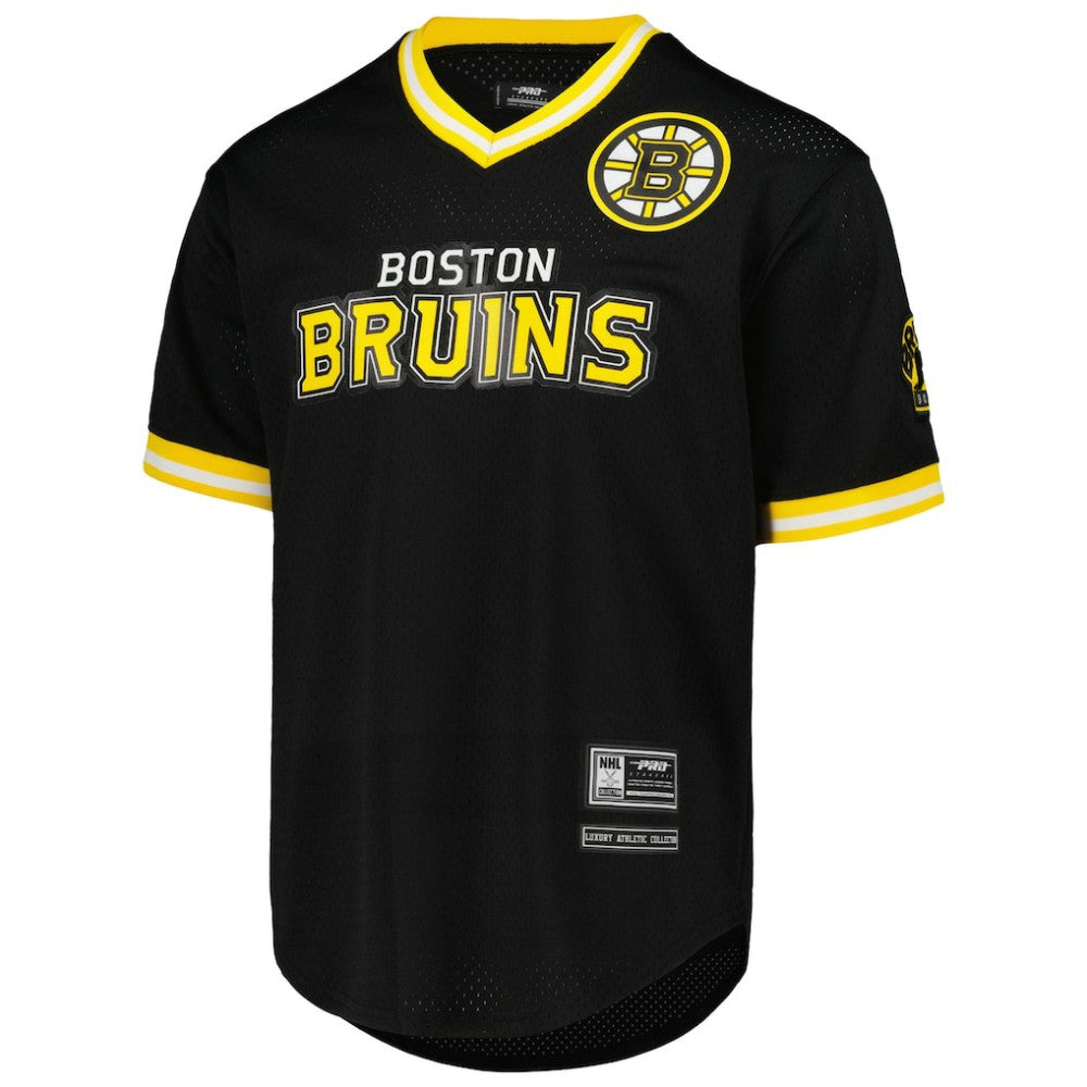 Boston Bruins Pro Standard Classic Mesh V-Neck T-Shirt Black