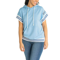 Boston Red Sox Lusso Women's Mabel Tri-Blend Short Sleeve Pullover Hoodie - Light Blue