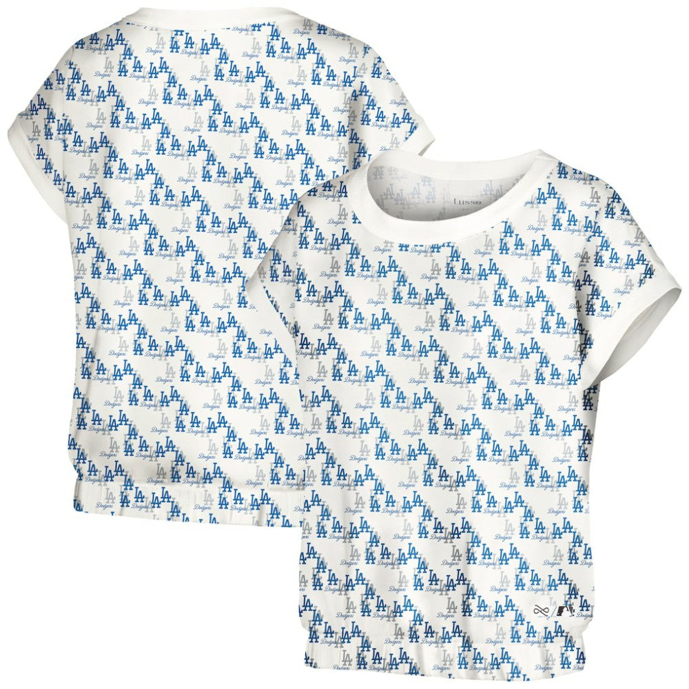 Los Angeles Dodgers Lusso Women's Madge Dolman Tri-Blend T-Shirt - White