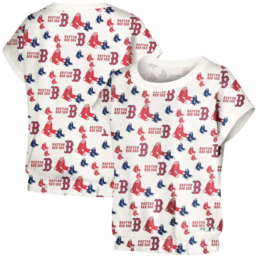 Boston Red Sox Lusso Women's Madge Dolman Tri-Blend T-Shirt - White