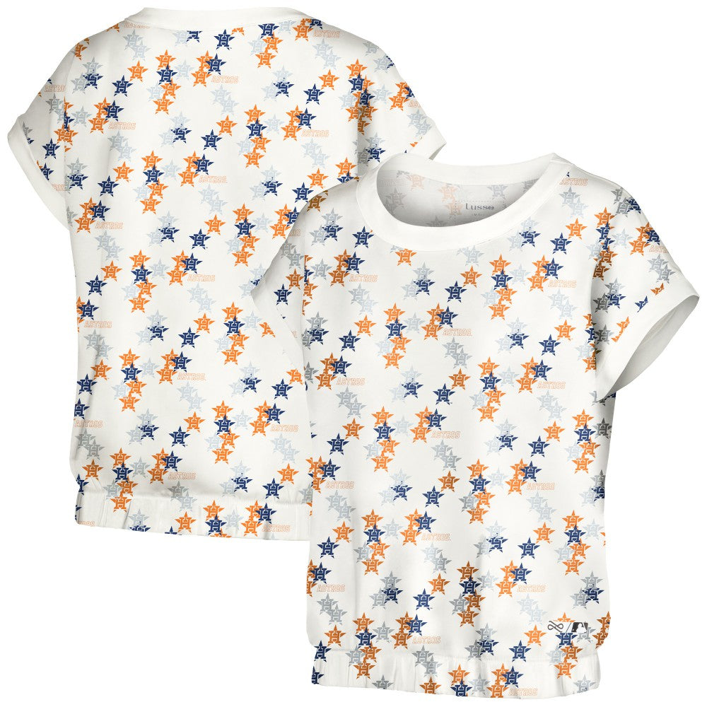 Houston Astros Lusso Women's Madge Dolman Tri-Blend T-Shirt - White