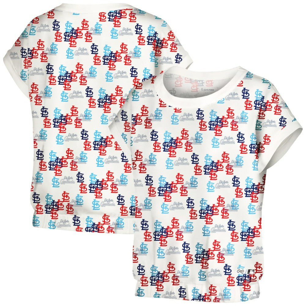 St. Louis Cardinals Lusso Women's Madge Dolman Tri-Blend T-Shirt - White