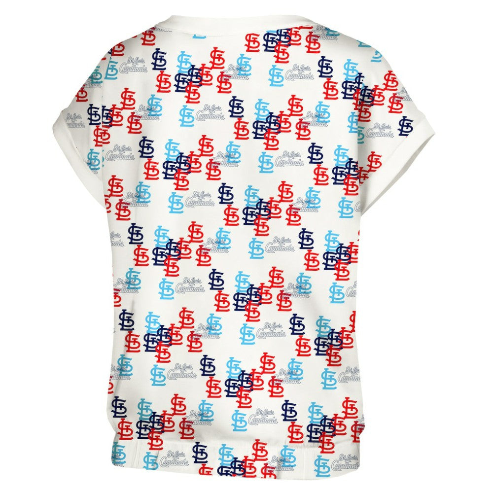 St. Louis Cardinals Lusso Women's Madge Dolman Tri-Blend T-Shirt - White