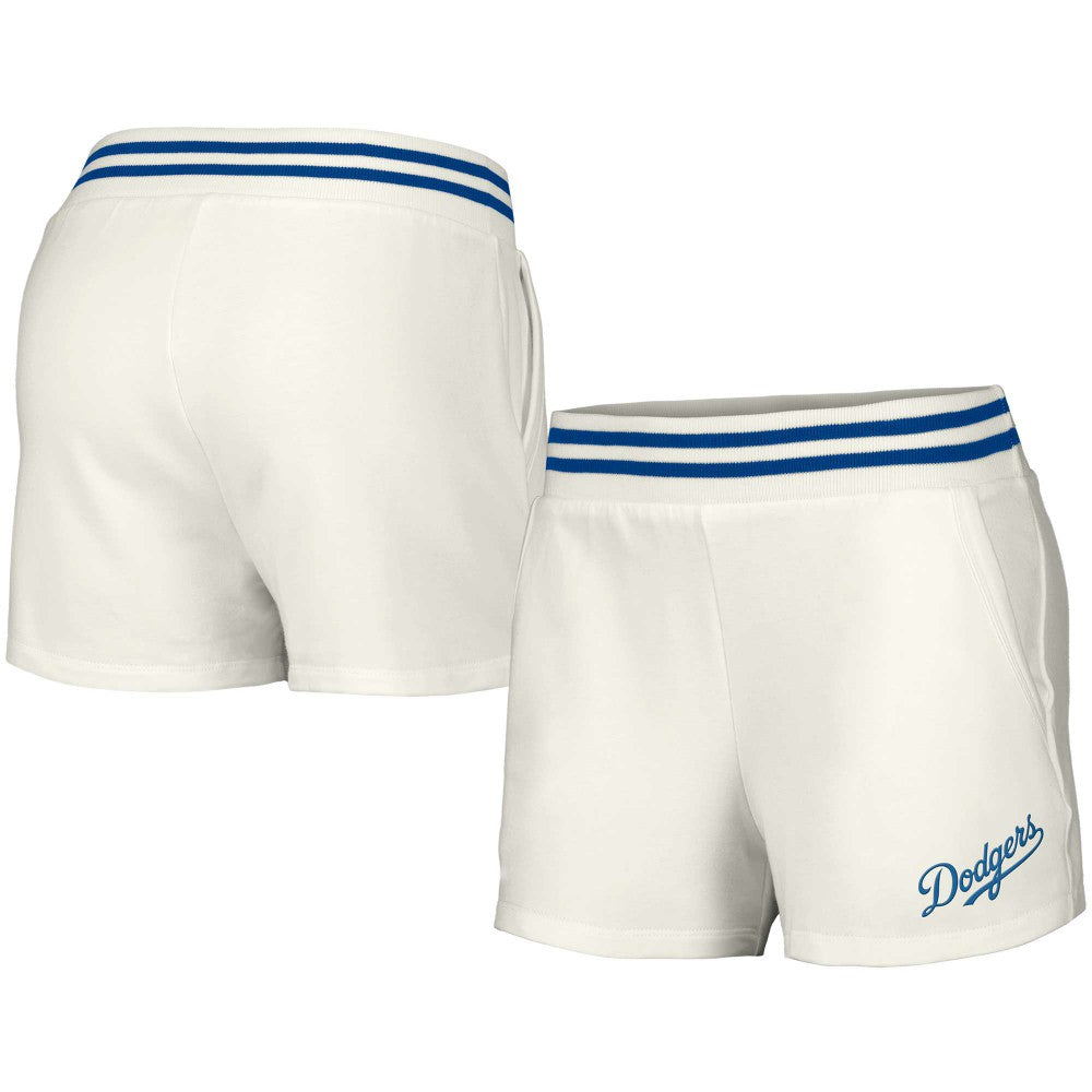 Los Angeles Dodgers Lusso Women's Maeg Tri-Blend Pocket Shorts - White