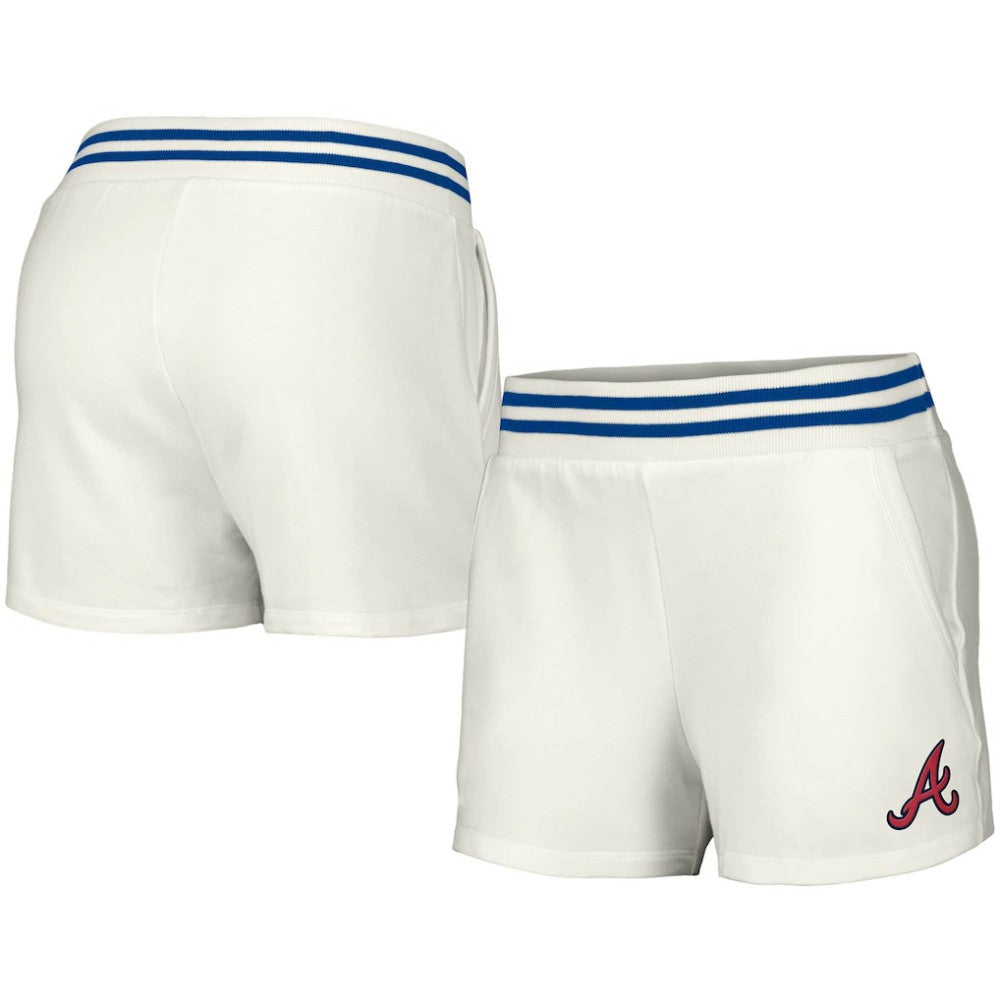 Atlanta Braves Lusso Women's Maeg Tri-Blend Pocket Shorts - White