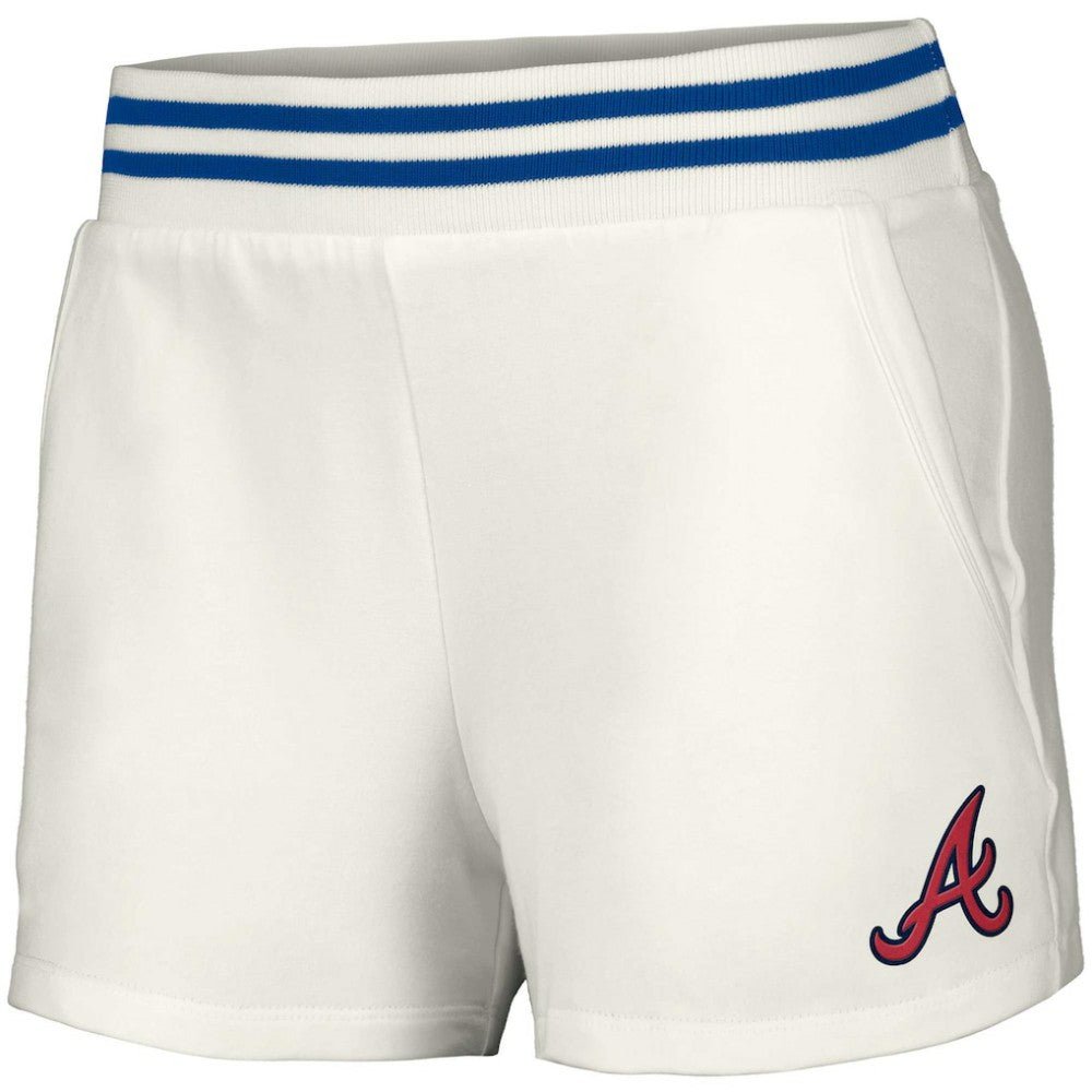 Atlanta Braves Lusso Women's Maeg Tri-Blend Pocket Shorts - White
