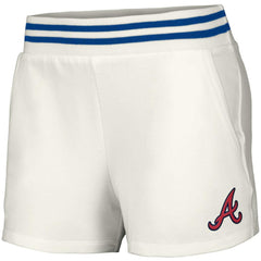 Atlanta Braves Lusso Women's Maeg Tri-Blend Pocket Shorts - White