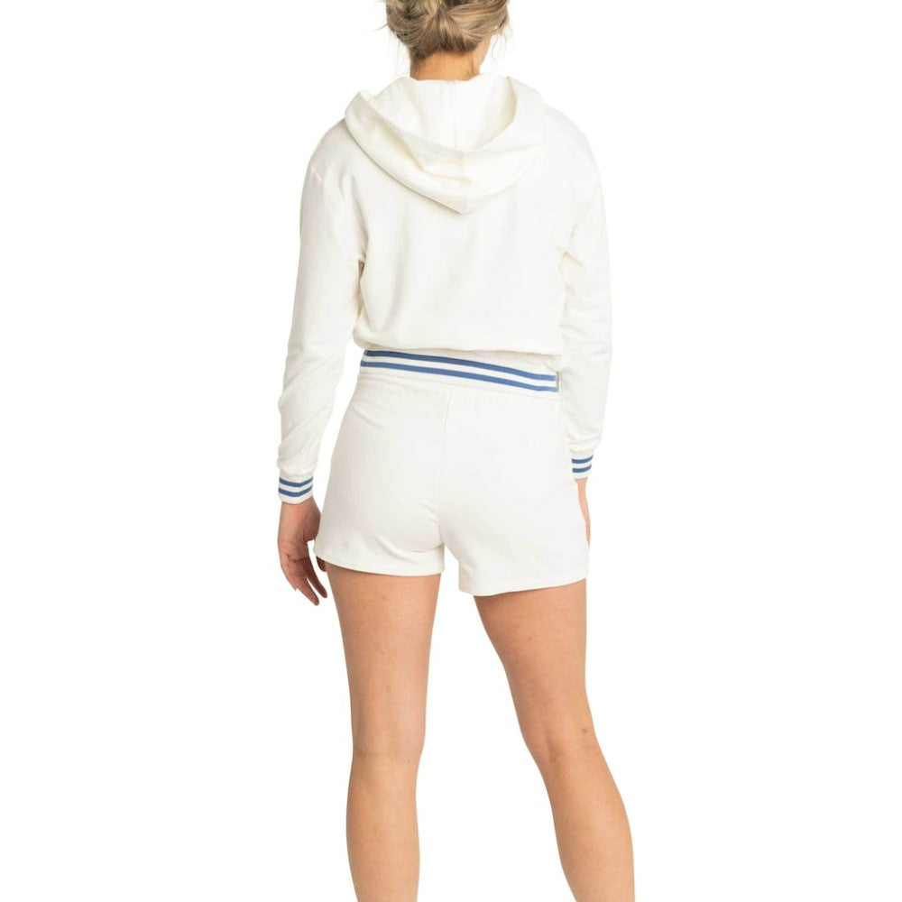 Chicago Cubs Lusso Women's Magnolia Tri-Blend Quarter-Zip Hoodie - White