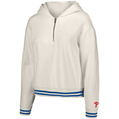 Philadelphia Phillies Lusso Women's Magnolia Tri-Blend Quarter-Zip Hoodie - White
