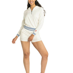 Philadelphia Phillies Lusso Women's Magnolia Tri-Blend Quarter-Zip Hoodie - White