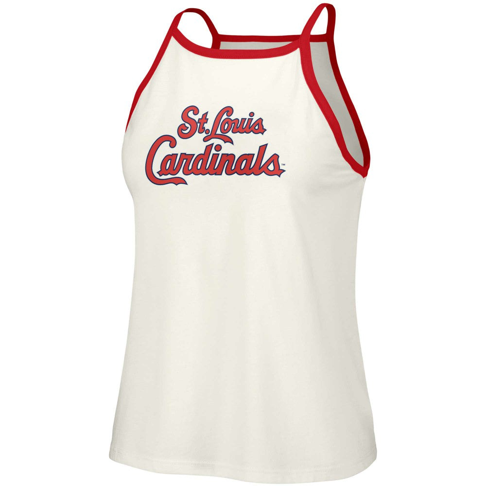 St. Louis Cardinals Lusso Women's Nadine Halter Tank Top - White