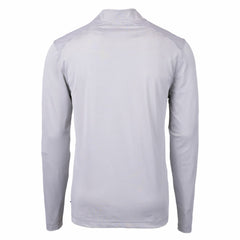 Cleveland Guardians Cutter & Buck Virtue Eco Pique Micro Stripe Recycled Quarter-Zip Pullover Top - Gray/White