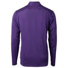 Colorado Rockies Cutter & Buck Virtue Eco Pique Micro Stripe Recycled Quarter-Zip Pullover Top - Purple/Black
