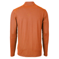 Houston Astros Cutter & Buck Virtue Eco Pique Micro Stripe Recycled Quarter-Zip Pullover Top - Orange/Navy