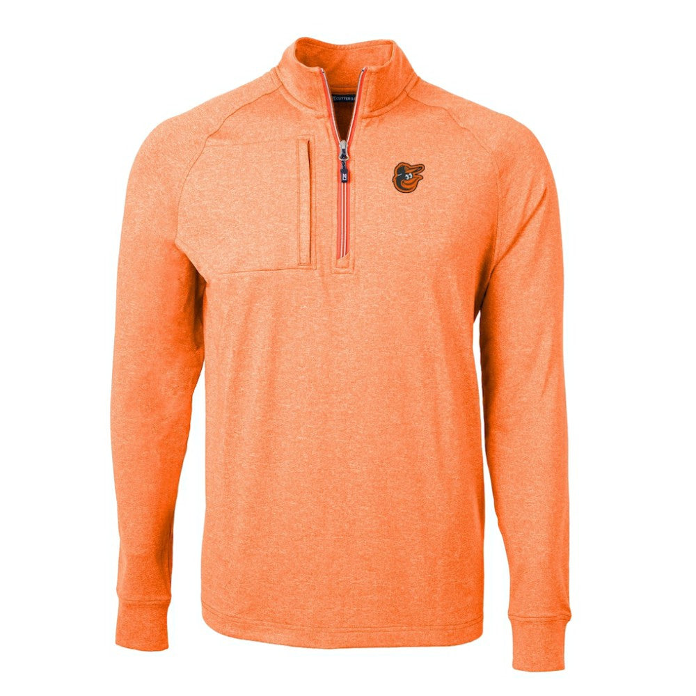 Baltimore Orioles Cutter & Buck Adapt Eco Knit Stretch Recycled Quarter-Zip Pullover Top - Heather Orange