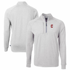 Cleveland Guardians Cutter & Buck Adapt Eco Knit Stretch Recycled Quarter-Zip Pullover Top - Heather Gray