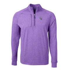Colorado Rockies Cutter & Buck Adapt Eco Knit Stretch Recycled Quarter-Zip Pullover Top - Heather Purple