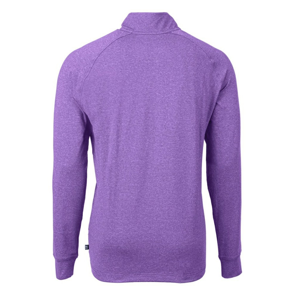 Colorado Rockies Cutter & Buck Adapt Eco Knit Stretch Recycled Quarter-Zip Pullover Top - Heather Purple