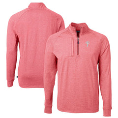 Philadelphia Phillies Cutter & Buck Adapt Eco Knit Stretch Recycled Quarter-Zip Pullover Top - Heather Red