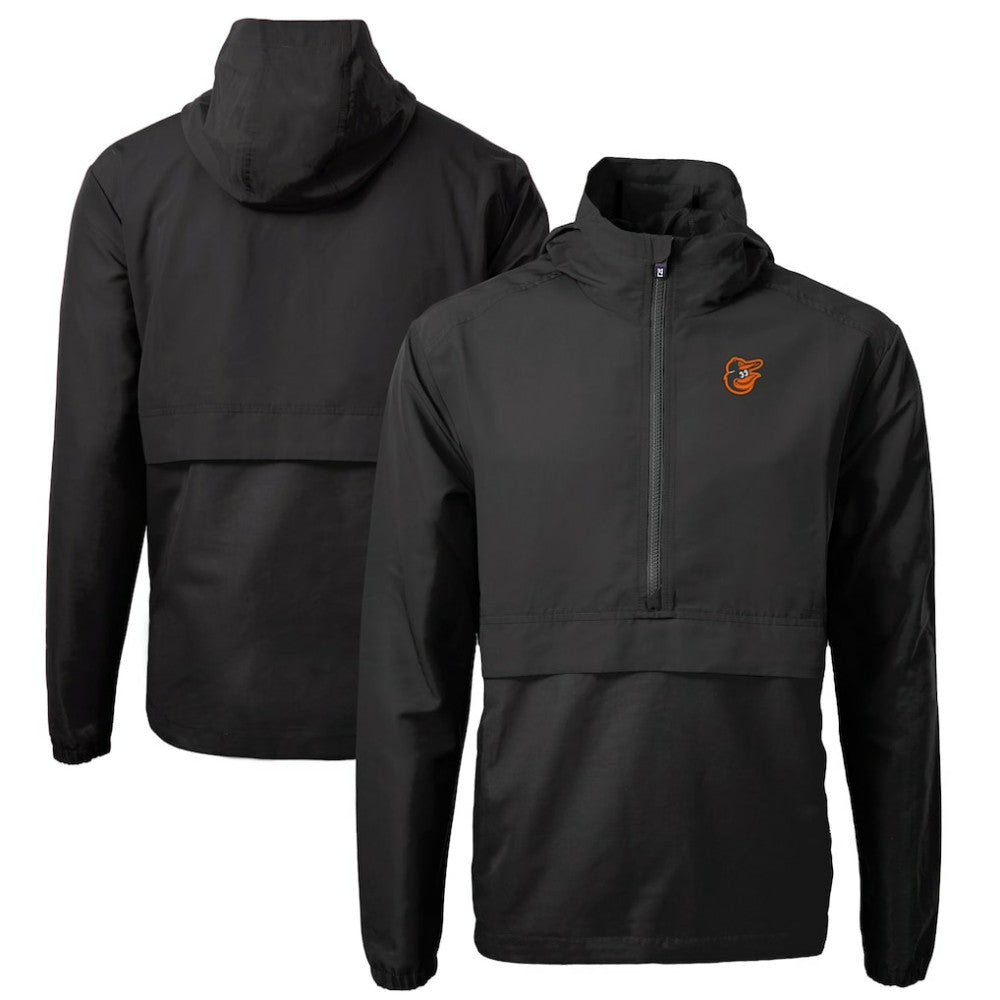Baltimore Orioles Cutter & Buck Charter Eco Recycled Half-Zip Anorak Jacket - Black