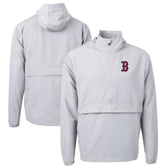Boston Red Sox Cutter & Buck Charter Eco Recycled Half-Zip Anorak Jacket - Gray