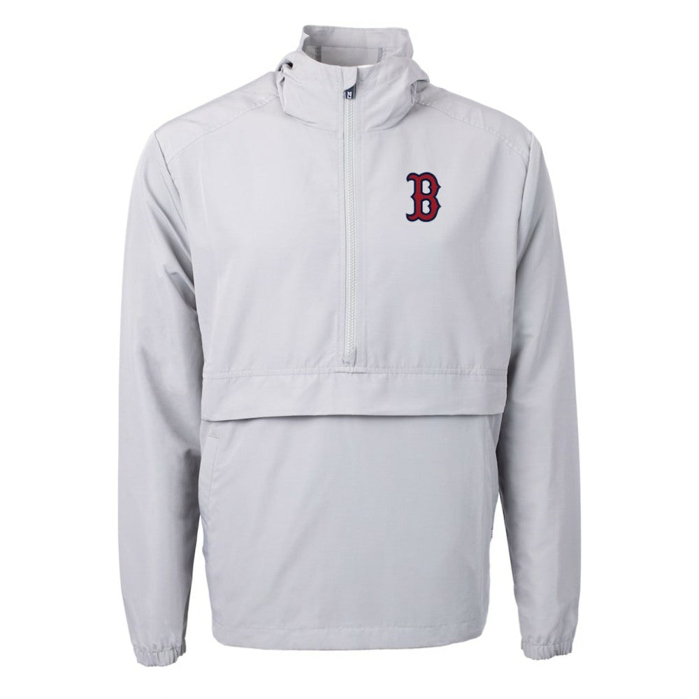 Boston Red Sox Cutter & Buck Charter Eco Recycled Half-Zip Anorak Jacket - Gray