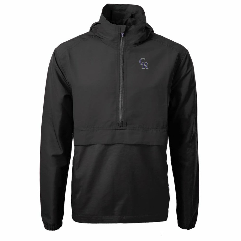 Colorado Rockies Cutter & Buck Charter Eco Recycled Half-Zip Anorak Jacket - Black