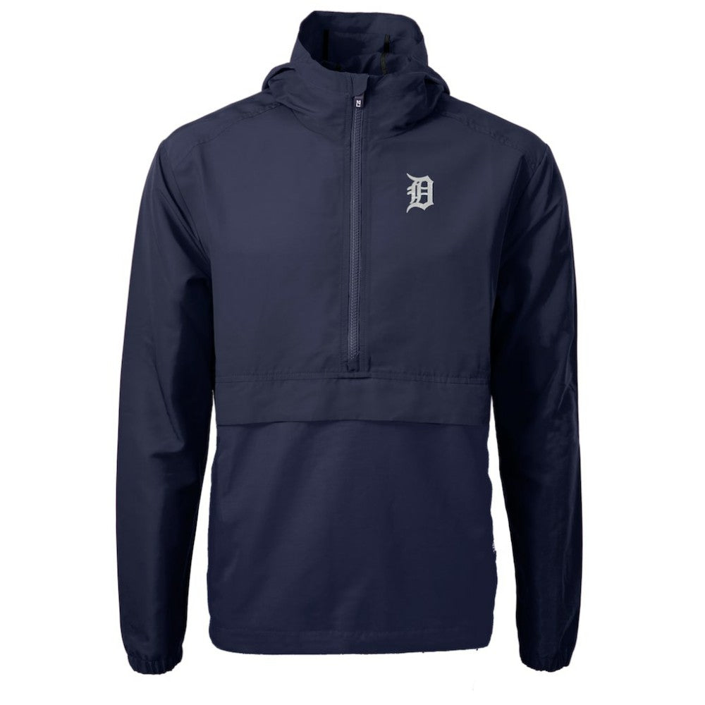 Detroit Tigers Cutter & Buck Charter Eco Recycled Half-Zip Anorak Jacket - Navy