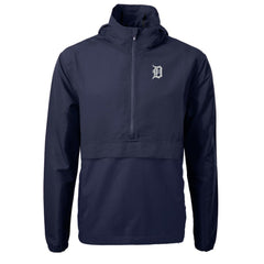 Detroit Tigers Cutter & Buck Charter Eco Recycled Half-Zip Anorak Jacket - Navy