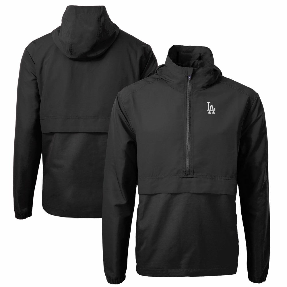 Los Angeles Dodgers Cutter & Buck Charter Eco Recycled Half-Zip Anorak Jacket - Black