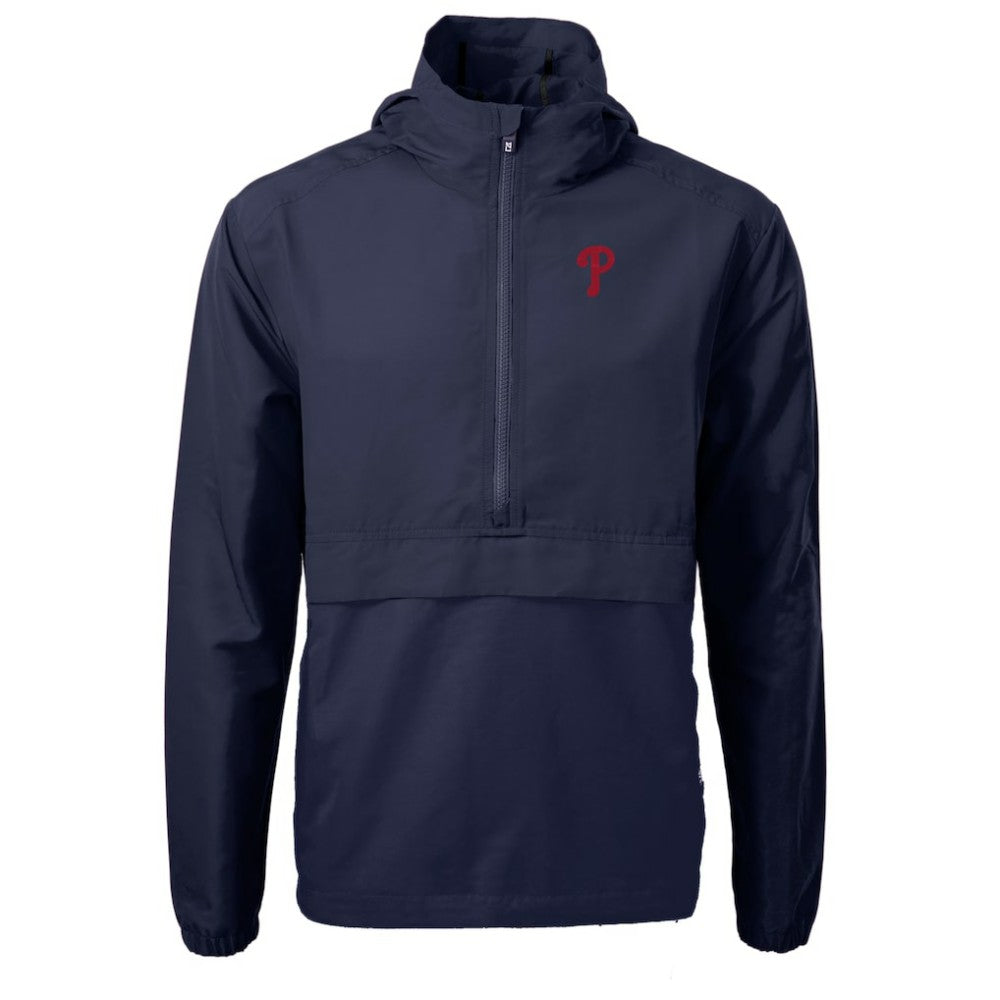 Philadelphia Phillies Cutter & Buck Charter Eco Recycled Half-Zip Anorak Jacket - Navy