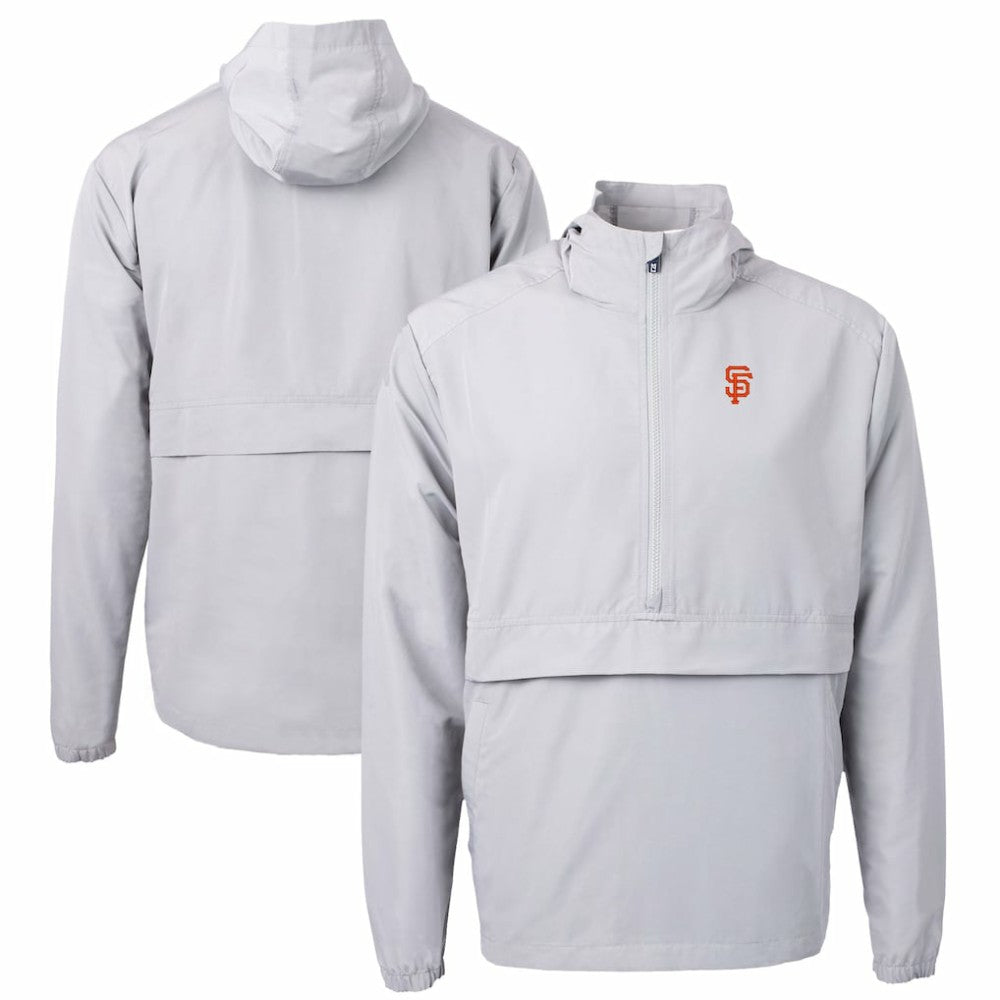 San Francisco Giants Cutter & Buck Charter Eco Recycled Half-Zip Anorak Jacket - Gray