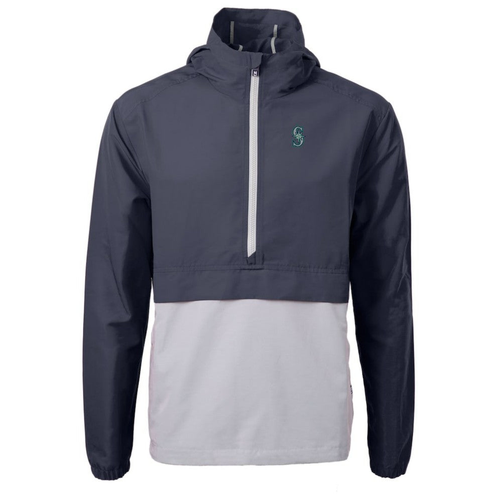 Seattle Mariners Cutter & Buck Charter Eco Recycled Half-Zip Anorak Jacket - Navy/Gray