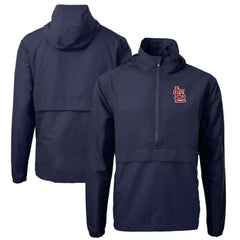 St. Louis Cardinals Cutter & Buck Charter Eco Recycled Half-Zip Anorak Jacket - Navy