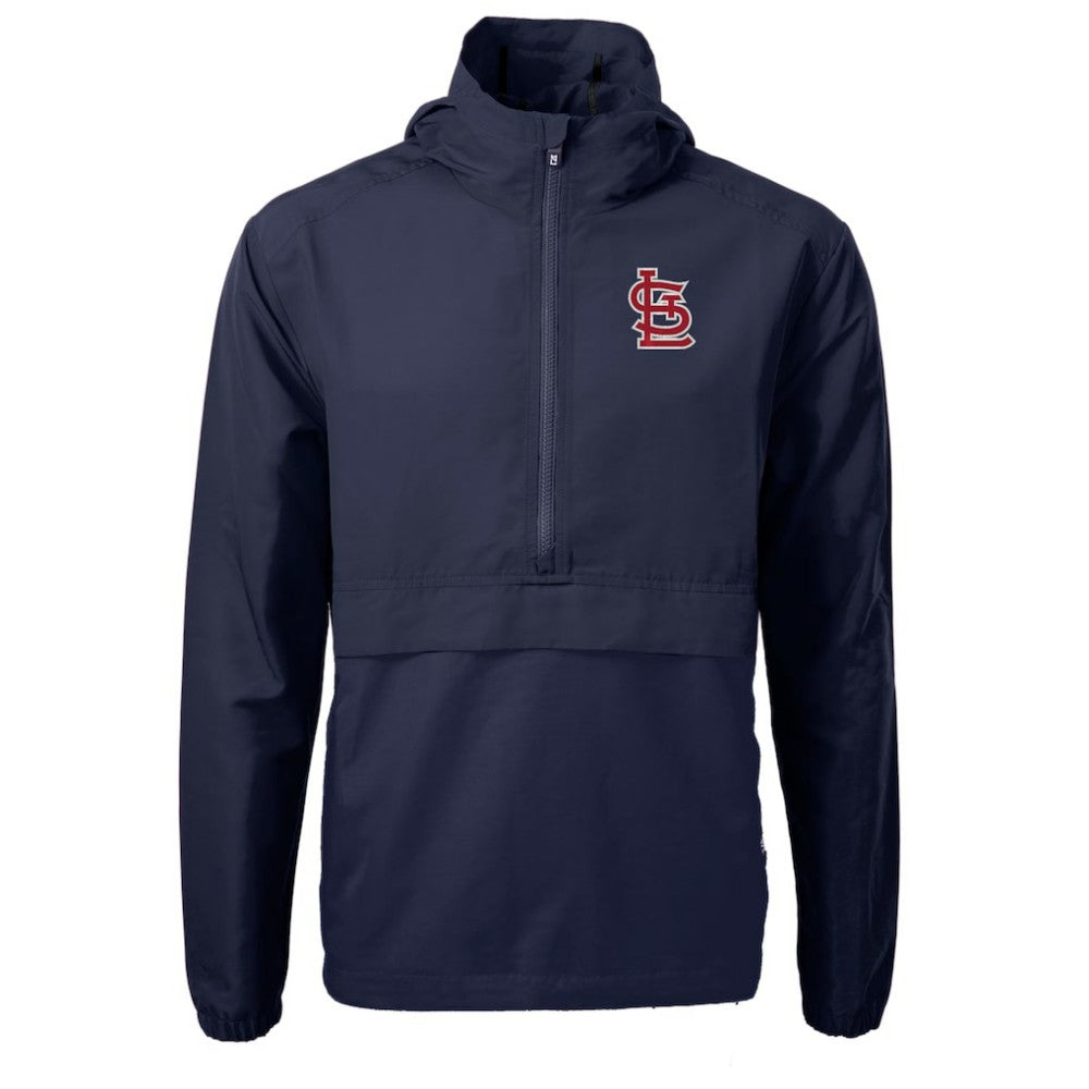 St. Louis Cardinals Cutter & Buck Charter Eco Recycled Half-Zip Anorak Jacket - Navy
