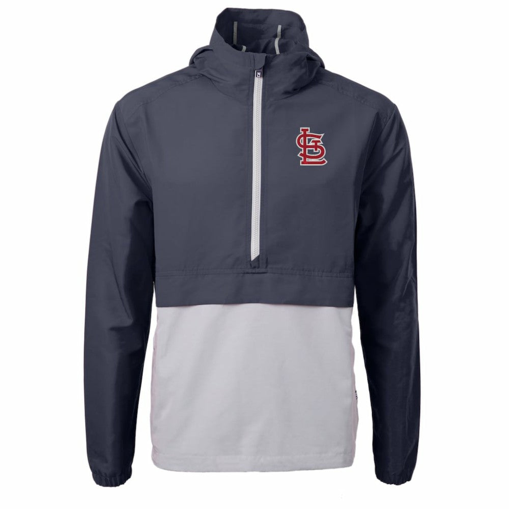 St. Louis Cardinals Cutter & Buck Charter Eco Recycled Half-Zip Anorak Jacket - Navy/Gray