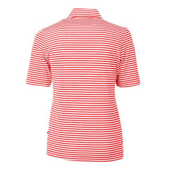 Philadelphia Phillies Cutter & Buck Women's Virtue Eco Pique Stripe Recycled Quarter-Zip Pullover Top - Red