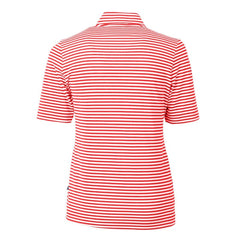 Washington Nationals Cutter & Buck Women's Virtue Eco Pique Stripe Recycled Quarter-Zip Pullover Top - Red