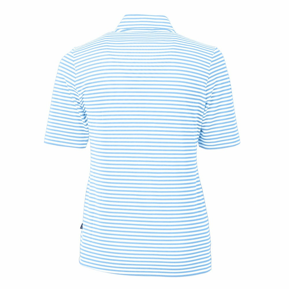 Kansas City Royals Cutter & Buck Women's Virtue Eco Pique Stripe Top - Powder Blue