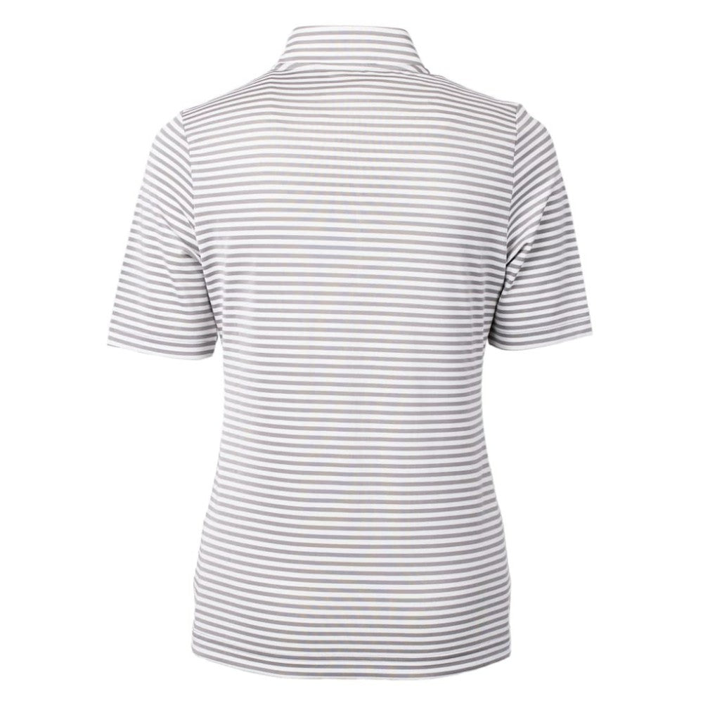 Pittsburgh Pirates Cutter & Buck Women's Virtue Eco Pique Stripe Top - Gray
