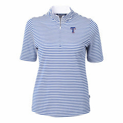 Texas Rangers Cutter & Buck Women's Virtue Eco Pique Stripe Top - Blue