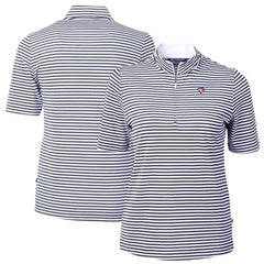 Toronto Blue Jays Cutter & Buck Women's Virtue Eco Pique Stripe Top - Navy