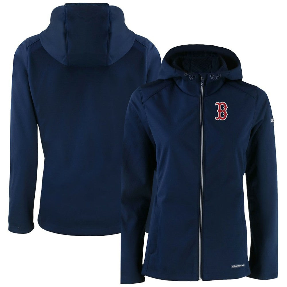 Boston Red Sox Cutter & Buck Women's Evoke Eco Softshell Recycled Full-Zip Jacket - Navy