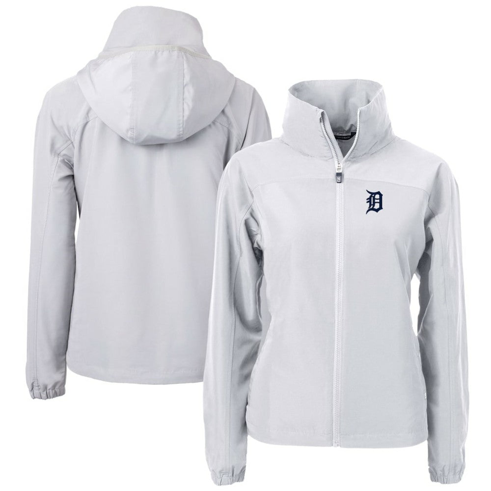 Detroit Tigers Cutter & Buck Women's Charter Eco Recycled Full-Zip Jacket - Gray