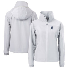 Detroit Tigers Cutter & Buck Women's Charter Eco Recycled Full-Zip Jacket - Gray