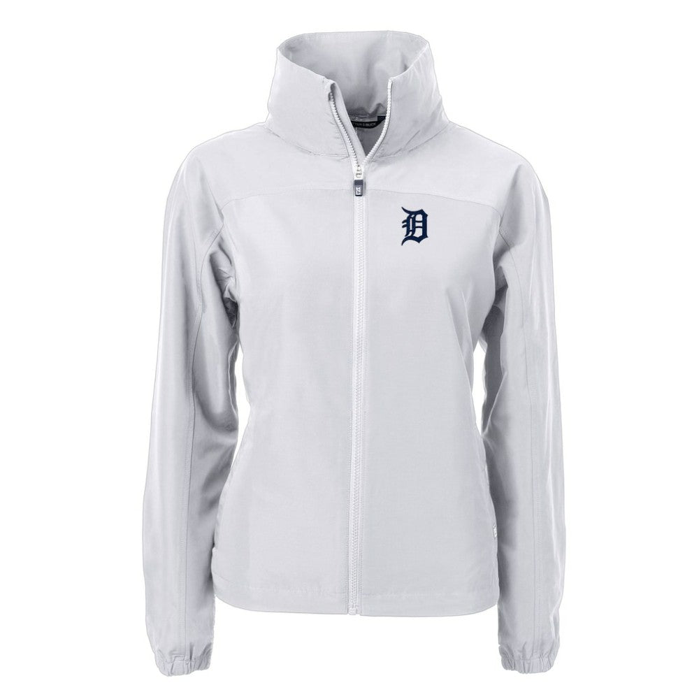 Detroit Tigers Cutter & Buck Women's Charter Eco Recycled Full-Zip Jacket - Gray