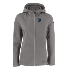 Detroit Tigers Cutter & Buck Women's Evoke Eco Softshell Recycled Full-Zip Jacket - Gray