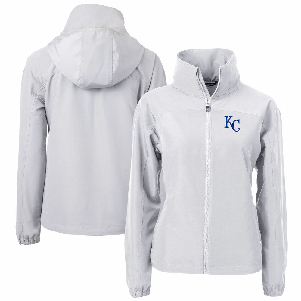 Kansas City Royals Cutter & Buck Women's Charter Eco Recycled Full-Zip Jacket - Gray