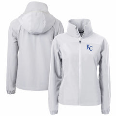 Kansas City Royals Cutter & Buck Women's Charter Eco Recycled Full-Zip Jacket - Gray